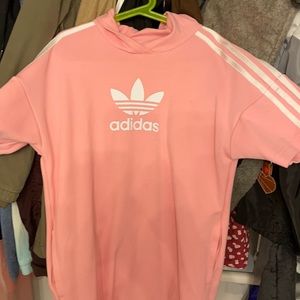 Adidas size m girls pink sweater dress like new